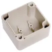 A compact 52x50x35mm sealed box enclosure fitted with solid grey lid. Manufactured by Ritec. Supplied with neoprene lid sealing gasket. With the seal installed, these enclosures meet IP65 dust and hose proof standard.