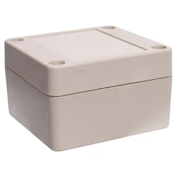 Supplied with neoprene lid sealing gasket. With the seal installed, these enclosures meet IP65 dust and hose proof standard. Supplied with a solid light grey lid (also available with a transparent lid, see H 0320). PCB mounting points are moulded into the