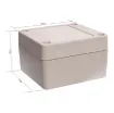 Supplied with neoprene lid sealing gasket. With the seal installed, these enclosures meet IP65 dust and hose proof standard. Supplied with a solid light grey lid (also available with a transparent lid, see H 0320). PCB mounting points are moulded into the