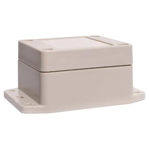 This sealed ABS flange mount enclosure is manufactured by Ritec and measures 105L x 75W x 40Hmm. Its includes mounting flanges for surface mounting. Supplied with neoprene lid sealing gasket.
