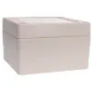 Supplied with neoprene lid sealing gasket. With the seal installed, these enclosures meet IP65 dust and hose proof standard. Supplied with a solid light grey lid (also available with a transparent lid, see H 0322). PCB mounting points are moulded into the