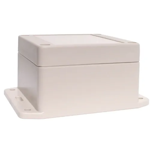 This sealed ABS flange mount enclosure is manufactured by Ritec and measures 85L x 80W x 55Hmm. Its includes mounting flanges for surface mounting. Supplied with neoprene lid sealing gasket.