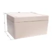 Supplied with neoprene lid sealing gasket. With the seal installed, these enclosures meet IP65 dust and hose proof standard. Supplied with a solid light grey lid (also available with a transparent lid, see H 0323). PCB mounting points are moulded into the