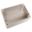 Supplied with neoprene lid sealing gasket. With the seal installed, these enclosures meet IP65 dust and hose proof standard. Supplied with a solid light grey lid (also available with a transparent lid, see H 0323). PCB mounting points are moulded into the
