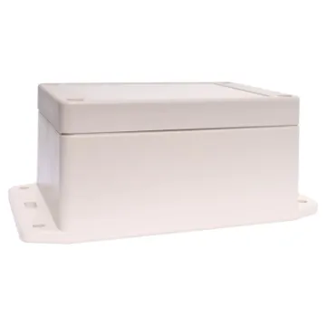 This sealed ABS flange mount enclosure is manufactured by Ritec and measures 105L x 75W x 55Hmm. Its includes mounting flanges for surface mounting. Supplied with neoprene lid sealing gasket.