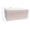 Supplied with neoprene lid sealing gasket. With the seal installed, these enclosures meet IP65 dust and hose proof standard. Supplied with a solid light grey lid (also available with a transparent lid, see H 0324). PCB mounting points are moulded into the