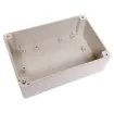 Supplied with neoprene lid sealing gasket. With the seal installed, these enclosures meet IP65 dust and hose proof standard. Supplied with a solid light grey lid (also available with a transparent lid, see H 0324). PCB mounting points are moulded into the