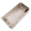 Supplied with neoprene lid sealing gasket. With the seal installed, these enclosures meet IP65 dust and hose proof standard. Supplied with a solid light grey lid (also available with a transparent lid, see H 0326). PCB mounting points are moulded into the