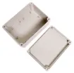 Supplied with neoprene lid sealing gasket. With the seal installed, these enclosures meet IP65 dust and hose proof standard. Supplied with a solid light grey lid (also available with a transparent lid, see H 0320). PCB mounting points are moulded into the