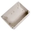 Supplied with neoprene lid sealing gasket. With the seal installed, these enclosures meet IP65 dust and hose proof standard. Supplied with a solid light grey lid (also available with a transparent lid, see H 0320). PCB mounting points are moulded into the