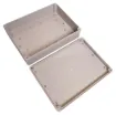 Supplied with neoprene lid sealing gasket. With the seal installed, these enclosures meet IP65 dust and hose proof standard. Supplied with a solid light grey lid (also available with a transparent lid, see H 0332A). These sturdy enclosures have 3mm thick