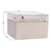 A compact 52x50x35mm sealed box enclosure fitted with clear lid. Manufactured by Ritec. Supplied with neoprene lid sealing gasket. With the seal installed, these enclosures meet IP65 dust and hose proof standard.
