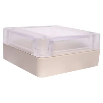 A compact 65x60x28mm sealed box enclosure fitted with clear lid. Manufactured by Ritec.