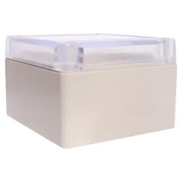 Supplied with neoprene lid sealing gasket. With the seal installed, these enclosures meet IP65 dust and hose proof standard. Supplied with a transparent lid (available with a solid grey lid, see H0302). PCB mounting points are moulded into the enclosure b