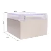 Supplied with neoprene lid sealing gasket. With the seal installed, these enclosures meet IP65 dust and hose proof standard. Supplied with a transparent lid (available with a solid grey lid, see H0302). PCB mounting points are moulded into the enclosure b