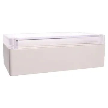 Supplied with neoprene lid sealing gasket. With the seal installed, these enclosures meet IP65 dust and hose proof standard. Supplied with a transparent lid (available with a solid grey lid, see H0306) PCB mounting points are moulded into the enclosure ba