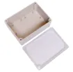 Supplied with neoprene lid sealing gasket. With the seal installed, these enclosures meet IP65 dust and hose proof standard. Supplied with a transparent lid (available with a solid grey lid, see H0307). PCB mounting points are moulded into the enclosure b