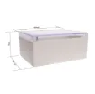Supplied with neoprene lid sealing gasket. With the seal installed, these enclosures meet IP65 dust and hose proof standard. Supplied with a transparent lid (available with a solid grey lid, see H0308). PCB mounting points are moulded into the enclosure b