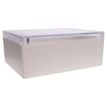 Supplied with neoprene lid sealing gasket. With the seal installed, these enclosures meet IP65 dust and hose proof standard. Supplied with a transparent lid (available with a solid grey lid, see H 0310). PCB mounting points are moulded into the enclosure