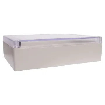 Supplied with neoprene lid sealing gasket. With the seal installed, these enclosures meet IP65 dust and hose proof standard. Supplied with a transparent lid (available with a solid grey lid, see H 0312A). PCB mounting points are moulded into the enclosure