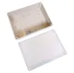 Supplied with neoprene lid sealing gasket. With the seal installed, these enclosures meet IP65 dust and hose proof standard. Supplied with a transparent lid (available with a solid grey lid, see H 0313). PCB mounting points are moulded into the enclosure base.