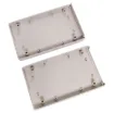 This professional series features solid ABS screw-together construction, integral PCB guides and an attractive rounded finish. All models feature a removable front panel which can be machined as required. Both halves of the case include moulded PCB mounti