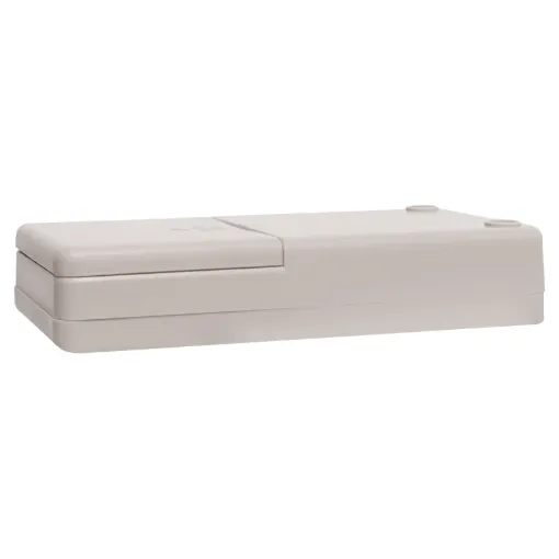 ABS project box ideal for DMM adaptors, test gear, remote controls etc. Features battery compartment with screw on cover and PCB mounting points.H 0342 Dimensions 130L x 25H x 68W mm.