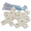 These feet suit the above enclosures and do not affect their sealing capabilities. Doubles as a mounting flange for attaching boxes to bulkheads without compromising the seal. Pack contains 4 feet, self tappers to attach to enclosure, wallplugs and self t