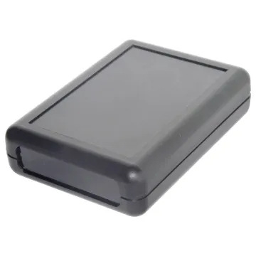 Compact handheld enclosure designed for test equipment, remote controls, RF equipment etc.
The two part construction has inbuilt standoffs in both halves for mounting a PCB. Includes inbuilt
battery compartment which suits 2xAA batteries (terminals avai