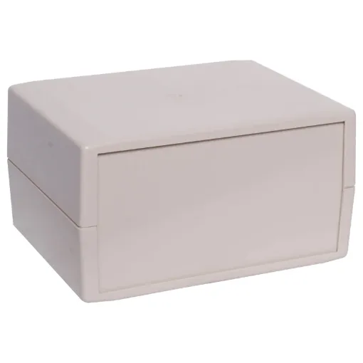 Removable front & rear panels. Includes 4 PCB mounting posts on both lid & base.