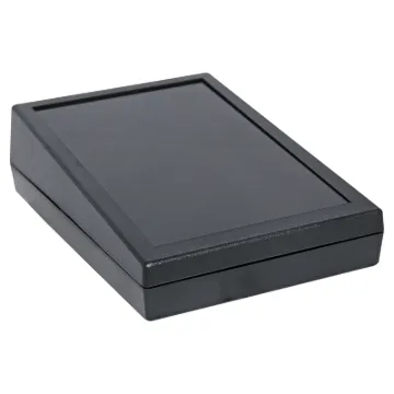 These stylish sloping front desk mount high impact ABS project enclosures are ideal for housing audio or video controllers, security systems, test equipment, control equipment, etc. They can be easily machined to suit custom applications.
