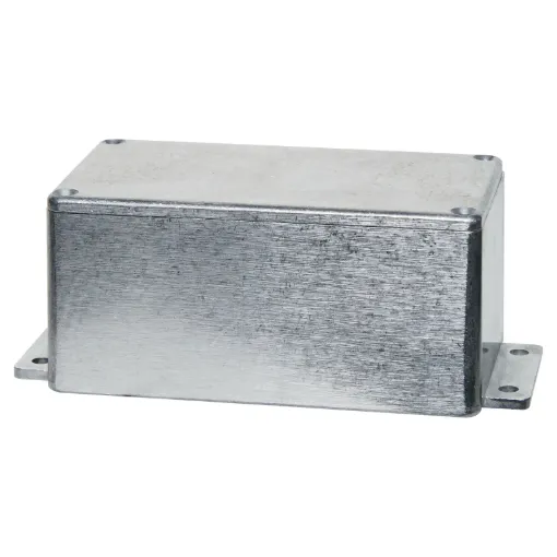 Industrial grade heavy duty die cast boxes with flanged base for easy mounting & access. Sealing gasket included achieving IP66 rating making them ideal for mining, industrial, agricultural and marine use. 7 sizes to choose from. Countersunk lid holes. Di