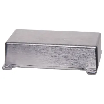 Internal dimensions: 107 x 56 x 26mm.
Heavy duty die cast boxes with flanged lid for easy mounting. They offer a high degree of RFI shielding and are suitable for industrial or automotive use. Available in 6 different sizes for a multitude of applications. All flange and lid holes are countersunk.