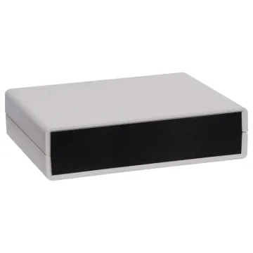 These moulded plastic cases are a two part design with a tongue and groove joint between the top and bottom sections.  This, coupled with the custom front and rear panels, ensures a perfect fit for a very professional finish.