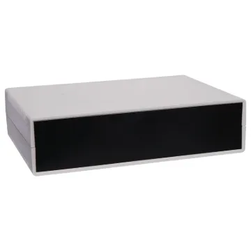These moulded plastic cases are a two part design with a tongue and groove joint between the top and bottom sections.  This, coupled with the custom front and rear panels, ensures a perfect fit for a very professional finish.