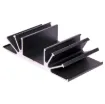 Black Anodised. Centre channel is wide enough to accept TO-3 devices.All 105W x 26H mm.
