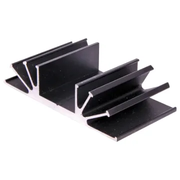 Black Anodised. Centre channel is wide enough to accept TO-3 devices.All 105W x 26H mm.