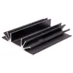 Black Anodised. Centre channel is wide enough to accept TO-3 devices.All 105W x 26H mm.