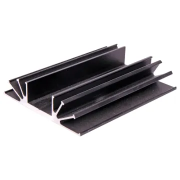 Black Anodised. Centre channel is wide enough to accept TO-3 devices.All 105W x 26H mm.