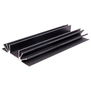 Black Anodised. Centre channel is wide enough to accept TO-3 devices.All 105W x 26H mm.