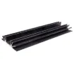 Black Anodised. Centre channel is wide enough to accept TO-3 devices.All 105W x 26H mm.