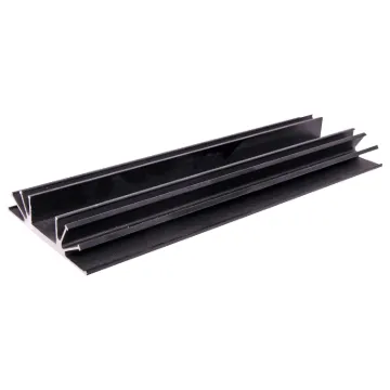 Black Anodised. Centre channel is wide enough to accept TO-3 devices.All 105W x 26H mm.