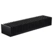Includes machined mounting surfaces for semiconductors. H 0535, H 0538 and H 0542 have 35mm wide by 6mm flange for semis or PCB's. H 0545 has a machined flat rear surface only. Fins are matt black.H 0535, H 0538, H 0542 45D x 75H mm.(not including flang