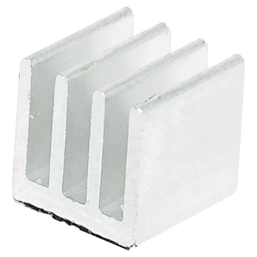 Adhesive backed. Ideal for providing additional cooling to PLCC chips. 
10 x 10 x 10mm.