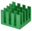 Adhesive backed. Ideal for providing additional cooling to PLCC chips. 
14 x 14 x 11mm