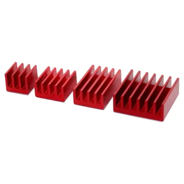 A 3 piece set of heatsinks to help cool the CPU, USB controller and RAM chips on the Pi 4. Peel and stick thermal tape backing. Also suitable for use with other development boards.