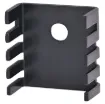 To suit TO-126 or TO-220 flat pack semis.Thermal resistance: 	28C/W.Dimensions:	19W x 19L x 9.5H