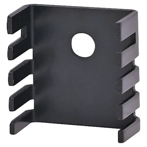 To suit TO-126 or TO-220 flat pack semis.Thermal resistance: 	28C/W.Dimensions:	19W x 19L x 9.5H