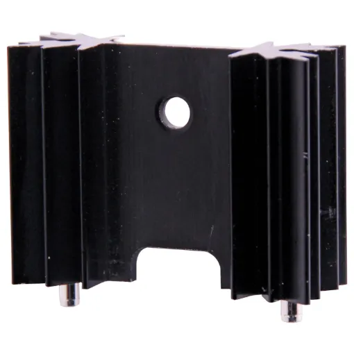 Suitable for flat pack semis up to TO-3P size. Vertical mount. Includes  2 PCB pins
