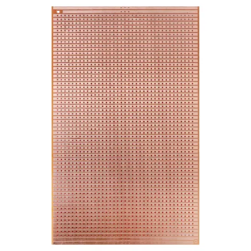 Pre-drilled copper strip board. 0.9mm holes 2.54mm spacing (0.1&quot). 3 sizes available.